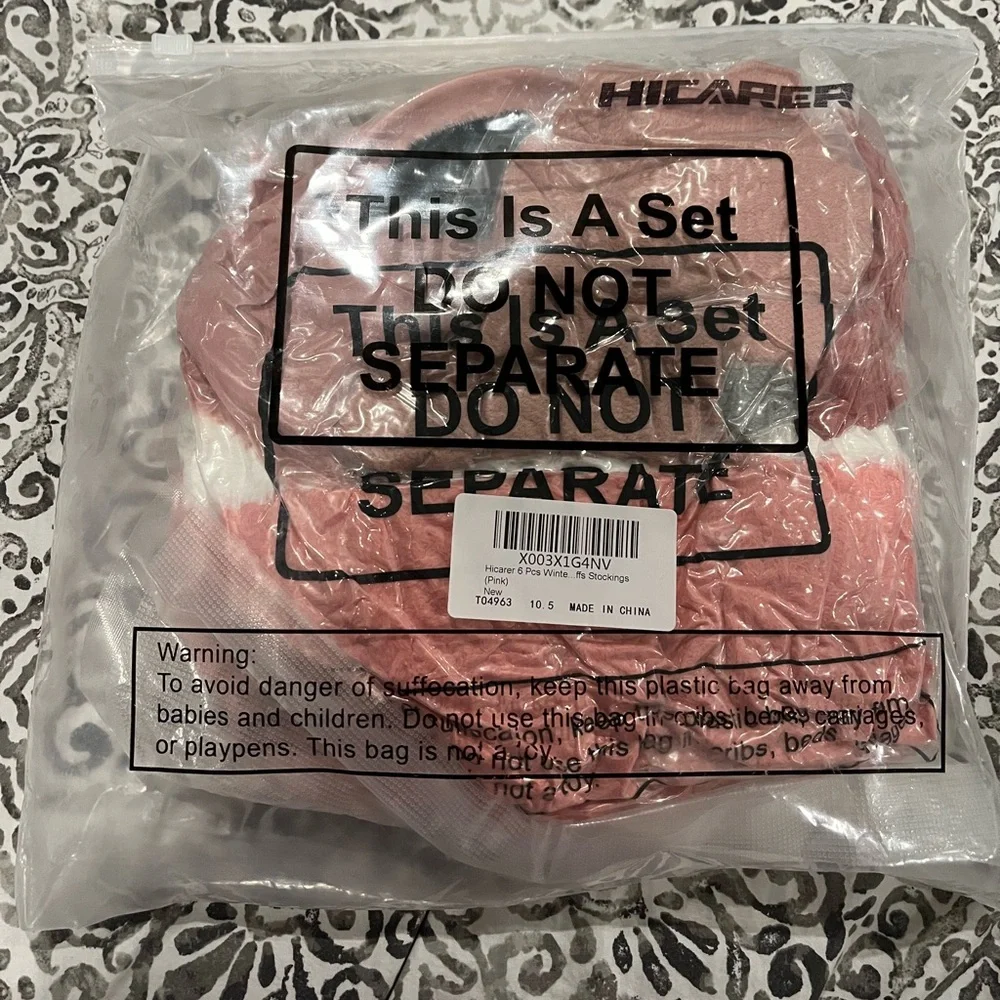 Hicarer 6-piece Pink Winter Knit Set